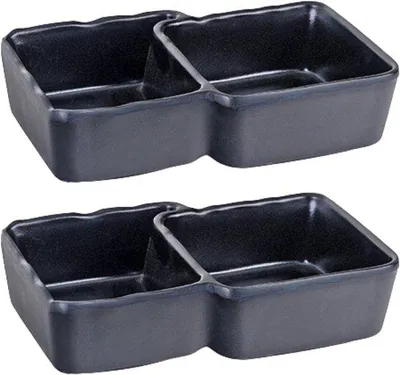 Immagine prodotto di Set in plastica per salsa di soia e senape, a doppia sfera, confezione da 2 pezzi