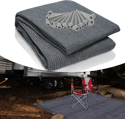 Immagine prodotto di Tappeto per tende da sole TolleTour, tappeto per tende, protezione del prato, molte misure, grigio, 400*400CM