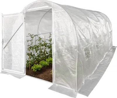 Image de Serre tunelle de jardin avec porte 4,5 x 2 m "Mimosa" - 9 m² - 180g - Blanc