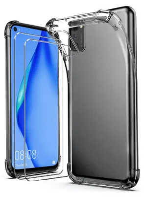 Produktbild von 2in1 Schutz Cover Set für das Huawei P30 besteht aus 2x 9H Glas Folie Display Schutzfolie und 1x Silikon Case Schutzhülle - Hülle in Transparent