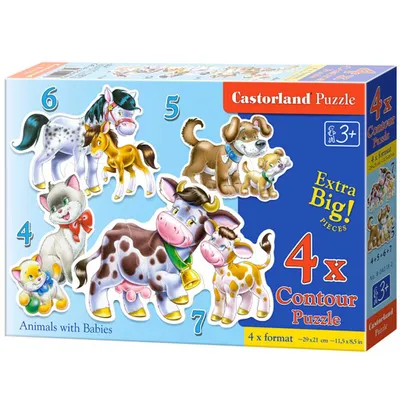 Immagine prodotto di Puzzle 4 in 1 (4+5+6+7 pezzi) Animali Piccoli 4218