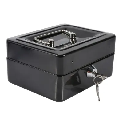Imagen del producto de Caja de seguridad, caja fuerte, caja registradora, caja de seguridad pequeña, caja fuerte para dinero, caja fuerte doméstica, caja con cerradura