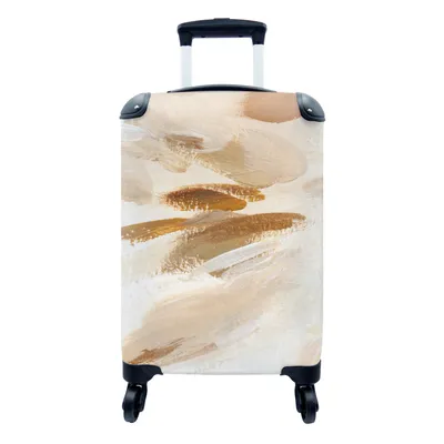 Produktbild von MuchoWow® Koffer Handgepäck Trolley Rollkoffer Kleine Reisekoffer mit 4 Rollen - Farbe - Malerei - Braun - Cabin Size < 55x40x23 cm & 55x40x20 cm - Fotokoffer - Kabinenkoffer - Boardgepäck - Reise-Box - Reisekoffer - Reisegepäck - Koffer mit Bild - Trolley für Kinder