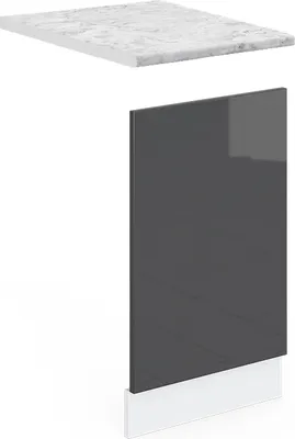 Produktbild von Frontblende Vicco R-Line Anthrazit Hochglanz 45 cm , AP Marmor, Model 31373