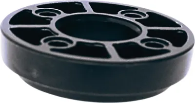 A black plastic part for a robotic lawnmower.