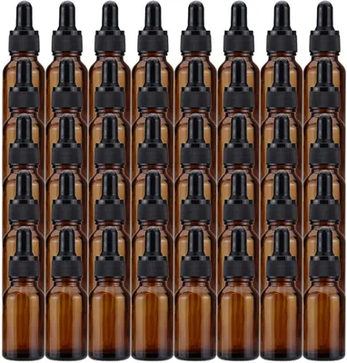 40x 15 ml Amber-Glasflaschen mit Pipette, nachfüllbar