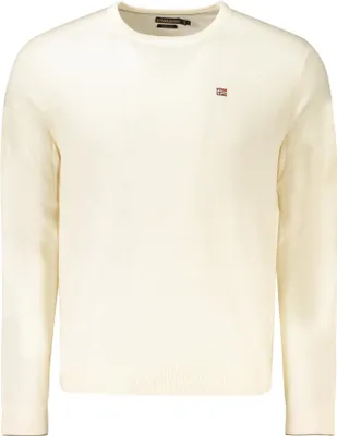 Immagine prodotto di Maglia da uomo bianca - maniche lunghe, collo rotondo, logo ricamato