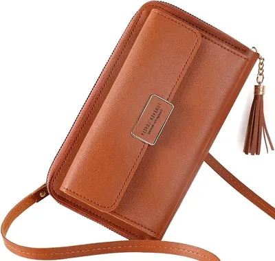 Obrázek produktu pro Camerazar Dámská peněženka-spojka s kapsou na telefon, černá, kožená, 20x10 cm