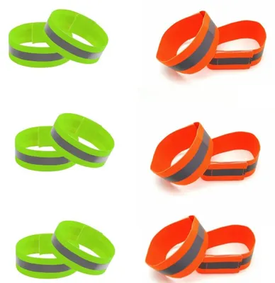 Produktbild von Reflektierendes Band Hosenklammer Reflektorband - 12 Stück - Doppelreflektor - Neon - Für Joggen und Radfahren
