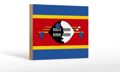 Produktbild von Holzschild Flagge Swasilands 18x12 cm Flag of Eswatini Dekoration