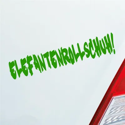 Produktbild von Auto Aufkleber Elefantenrollschuh Elefant Schuh Zubehör 20x4 cm Hellgrün Sticker Heckscheibenaufkleber