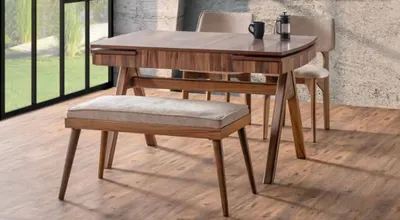 Produktbild von Esszimmer Set Hocker Hochwertig Garnitur Tisch 2x Stühle Design Modern Möbel