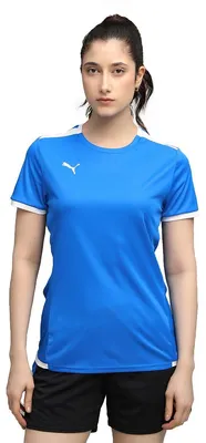 Produktbild von PUMA Damen Teamliga Jersey W Shirt, Electric Blue Lemonade-puma White, S EU