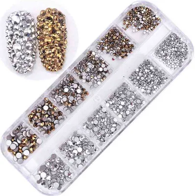 4608 Strasssteine Für Nails – 12 Farben, 6 Größen (SS4–SS16), Inkl. Pinzette & Stift