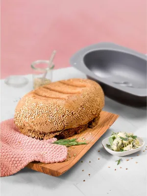 Zdjęcie produktu dla KAISER forma do pieczenia owalna Ø32cm antracytowa