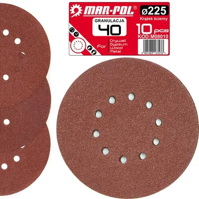 Produktbild von Klett-Schleifscheibe 225mm P40, 10er-Set 61228