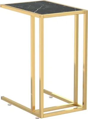 Produktbild von vidaXL Computer-Beistelltisch Schwarz Marmor 50x35x65 cm Hartglas