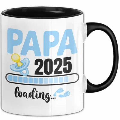 Produktbild von Trendation - Papa 2022 Loading Tasse Schwanger Schwangerschaftsverkündung Überraschung Du Wirst Vater (Schwarz)