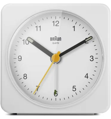 Obrázok produktu pre Braun BC03, Analógový budík, Obdĺžnik, Biela, Analóg, Batérie, AA
