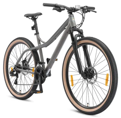 Produktbild von BIKESTAR Hardtail Aluminium Mountainbike 27.5 Zoll, 21 Gang Shimano Schaltung mit Scheibenbremse | 17 Zoll Rahmen MTB Erwachsenen- und Jugendfahrrad | Oliv & Grün