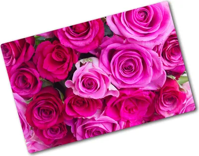Produktbild von Tulup Glas Herdabdeckplatte - 80x52 cm - Glaskeramikkochfeld-Abdeckung Spritzschutz Glasabdeckplatte - Einteilig - Blumen & Pflanzen - Blumenstrauß Rosen - Rosa