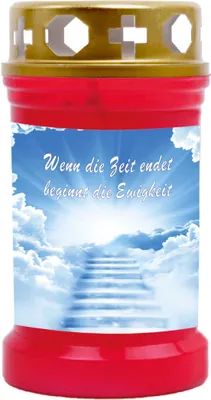 Produktbild von Grabkerze Rot, Brenndauer: 40 Stunden, Motiv: Treppe