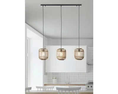 Obrázok produktu pre Závesné svietidlo 3 svetlá VxL 125x105 cm prírodné/hnedé