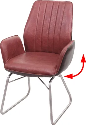 Produktbild von Esszimmerstuhl HWC-G73, Küchen/Schwingstuhl, Wippfunktion Stoff Kunstleder Edelstahl gebürstet braun Wildlederoptik
