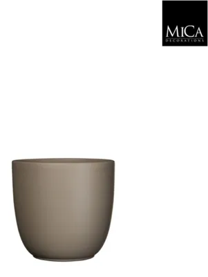 Productafbeelding van Tusca pot rond taupe mat h16xd17 cm Mica Decorations