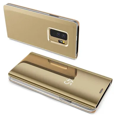 Immagine prodotto di Smart View Mirror Smart Cover compatibile con Samsung Galaxy A35 Custodia protettiva Custodia protezione Clear Gold