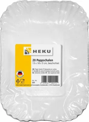 Produktbild von 20 weiße Papp Schalen - 18 x 13 cm