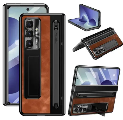 Immagine prodotto di Custodia a libro per smartphone + vetro protettivo per display H9, compatibile con Samsung Galaxy Z Fold8 Ultra 5G, colore arancione