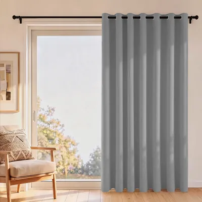 Raumteiler-Vorhang blickdicht 243x304 cm grau mit Ösen