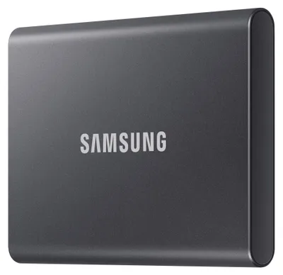 Produktbild von Samsung Portable SSD T7, 2 TB, USB Typ-C, 3.2 Gen 2 (3.1 Gen 2), 1050 MB/s, Passwortschutz, Grau