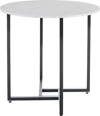Zdjęcie produktu dla Stół okrągły ALTO II 80x80 biały marmur/czarny