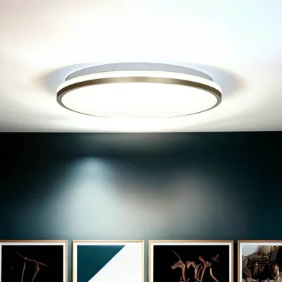 Immagine prodotto di Plafoniera LED in metallo rotonda D: 33 cm in bianco oro bianco neutro 4000 K 1040 lm Plafoniera