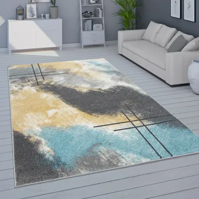 Produktbild von Wohnzimmer-Teppich, Moderner Kurzflor In Pastellfarben, versch. Farben u. Größen Grösse 60x100 cm