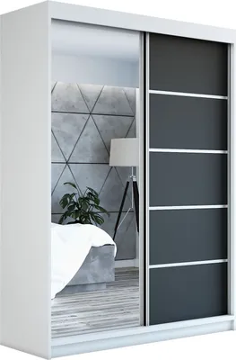 Produktbild von Schwebetürenschrank Kleiderschrank GAP 160 cm Schrank Garderobe Spiegel.Verschiedene Farben (Weiß, Schwarz, Somona). Möbel vom Hersteller!