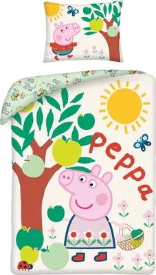 Produktbild von Peppa Wutz Pig - Apfelernte - Bettwäsche-Set, 140x200 & 70x90