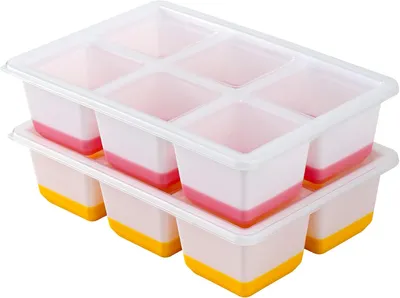 Immagine prodotto di Stampo in silicone per cubetti di ghiaccio - Grande - Confezione da 2 pezzi - Contenitore XXL per cubetti di ghiaccio da 6 cm con coperchio