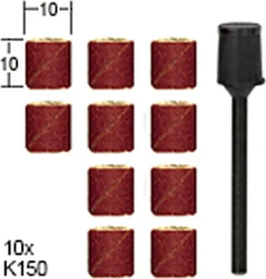 Immagine prodotto di Cilindro abrasivo Proxxon, 10 mm, grana 150, con 10 nastri abrasivi, 28980