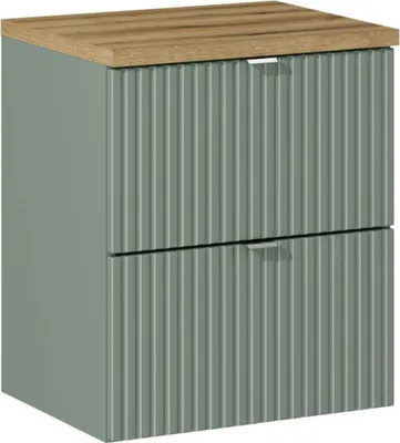 Produktbild von Waschtischunterschrank 50cm in grün und Eiche NEWPORT-56-GREEN
