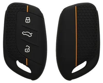 Produktbild von kwmobile Schlüsselhülle für MG 3-Tasten ZS MG4 MG5 MG6 Hülle - Autoschlüssel Schlüssel Hülle aus Silikon - Schlüsseletui in Schwarz Orange