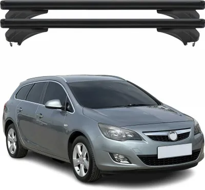 Immagine prodotto di Portapacchi Menabo per Opel Astra J Sportourer 2010-2016 Alluminio Nero 2 pezzi