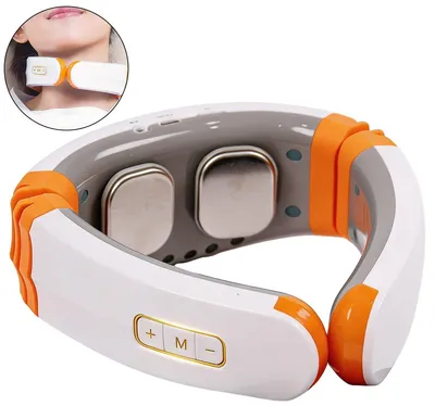 Produktbild von Elektrisches Nackenmassageger채t mit W채rme, EMS Tiefengewebe Massageger채t kabellos, 9 Modi 50 Stufen f체r Zuhause B체ro