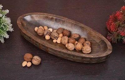 Image de Famanu : Bol décoratif en bois de manguier - 35,6 x 15,2 x 5,8 cm