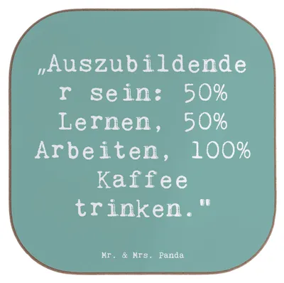 Produktbild von Mr. & Mrs. Panda Untersetzer für Gläser Spruch Auszubildender - Meeresbrise - Geschenk, gläseruntersetzer, Anerkennung, Geschenke Berufstätige, kreative, Glas, mit Herz