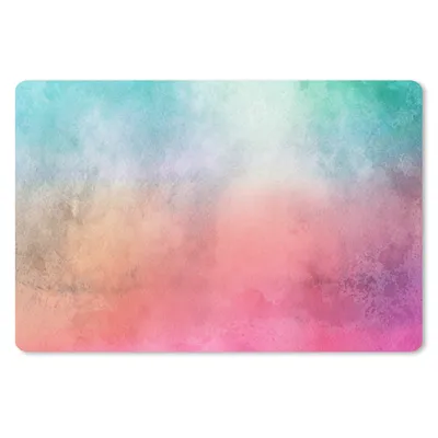 Produktbild von MuchoWow® Schreibtischunterlage Aquarell - Rosa - Lila - Grün 60x40 cm - XXL Mauspad - Großes Mauspad