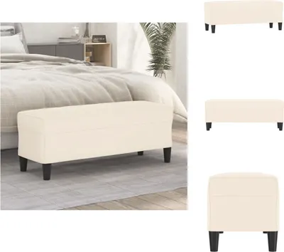 Zdjęcie produktu dla vidaXL Ławka kremowa 100x35x41 cm aksamit - Ławki