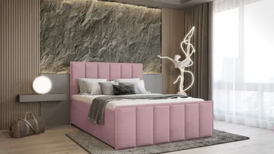 Obrázok produktu pre PREDAJ LEADER skriňová pružinová posteľ PARIS 180x200 cm čalúnená posteľ s dvoma zásuvkami, kompletná súprava s matracom a topperom (4 cm), ružová, látka na posteľ JASMINE 62